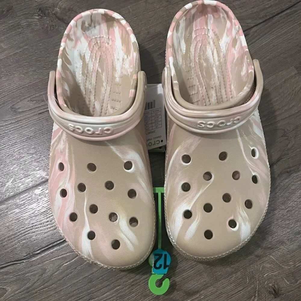 Crocs Classic Marbled Clog - Chai / Pink Rose Sz 12 Men
